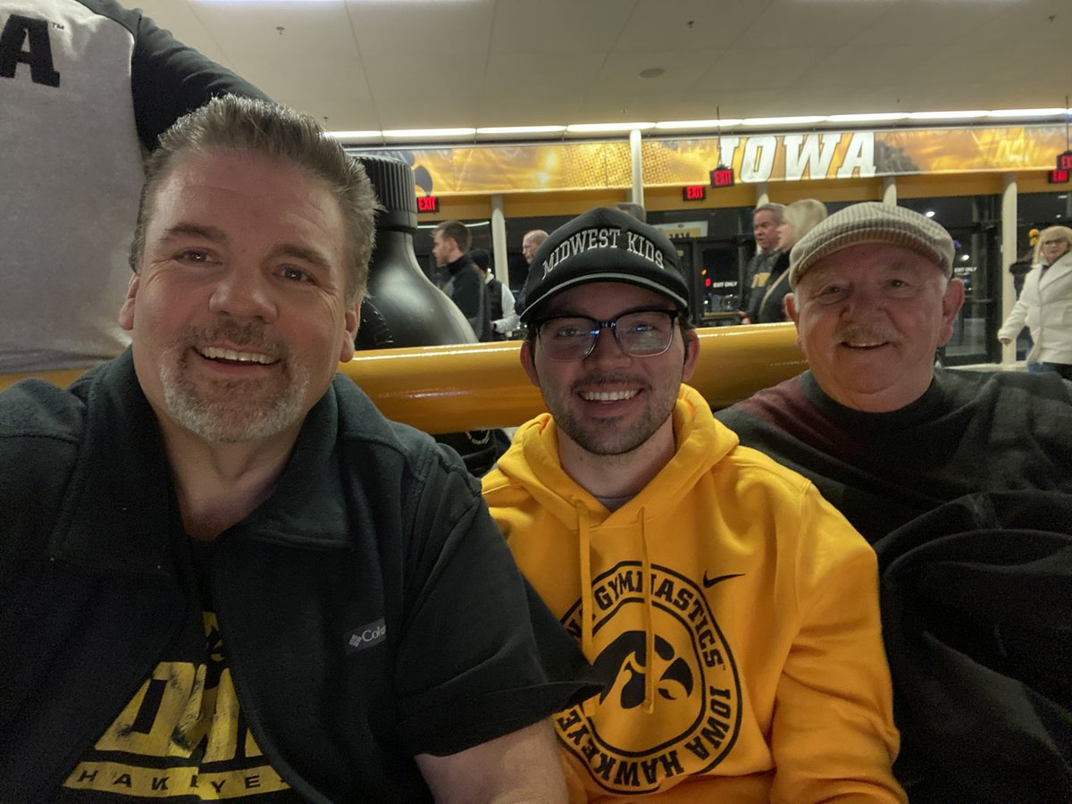 Clydem56's tweet photo. Let’s go! Excited for the game with my Dad and Grandpa #CS4EVER #fightforiowa #GoHawks @IowaHoops https://t.co/b0Ht4kh1IA