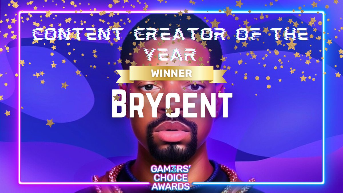 GamingDailyx's tweet photo. CONTENT CREATOR OF THE YEAR - Brycent
Congratulations @brycent !!!🥳

           🔹🌟🔹🌟🔹🌟🔹🌟🔹🌟🔹
✨🏆 CREATOR OF THE YEAR 2022 🏆✨
           🔹🌟🔹🌟🔹🌟🔹🌟🔹🌟🔹

Thank you for all the amazing content!!! 👏

#gam3rschoice #gam3rschoiceawards https://t.co/MAVg5bXgjM
