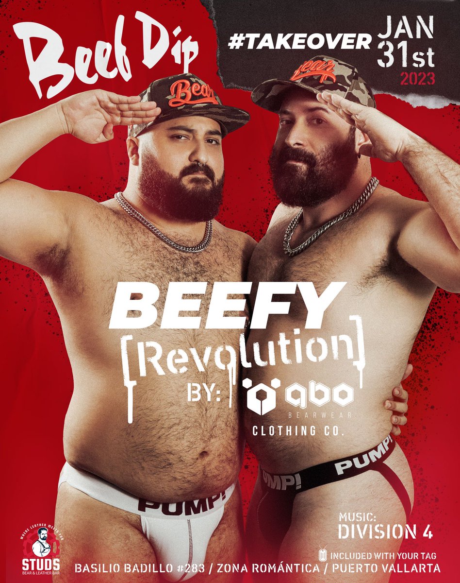qbobears's tweet photo. TONIGHT!
๐๐๐๐๐ฌ ๐ฅ๐ฒ๐๐ผ๐น๐๐๐ถ๐ผ๐ป
@BeefdipBearweek #TakeOver
January 31st 2023
By @qbobearwear at #StudsBar
Music: Division 4
๐ท @djjosespinnin
Models @ale_orjr & @Etor_Gzz
๐งข Qbo Military Available at our stand at Beef Dip
#BeefDip2023 #QboBearwear #BEARevolution https://t.co/k4pu7SQGdV