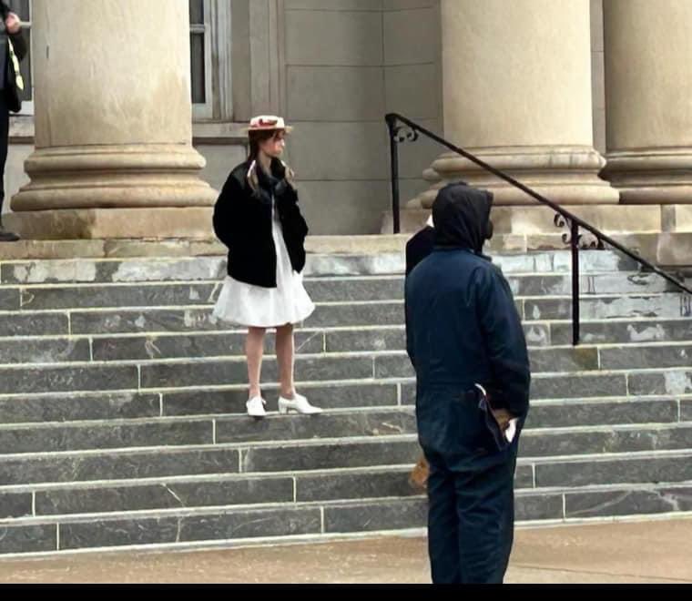 dailymayahawkee's tweet photo. more of maya on the set of wildcat 🐈 https://t.co/vLAUPmMShy