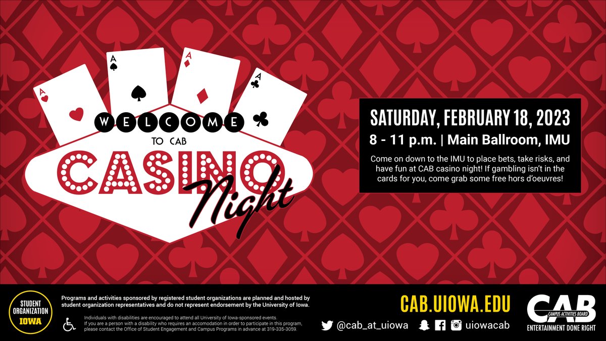 cab_at_uiowa's tweet photo. We want a full house!! ♦️♣️♥️♠️ https://t.co/GAqo6h1C9l