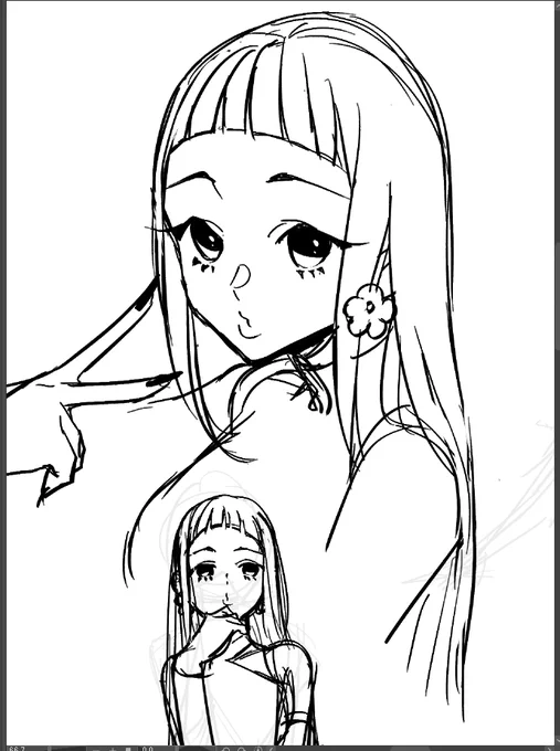 そして短編のキャラを考えています 女の子かわいく描く練習がしたい