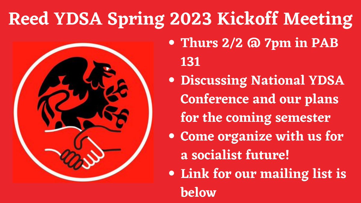 YDSA at Reed College tweet media