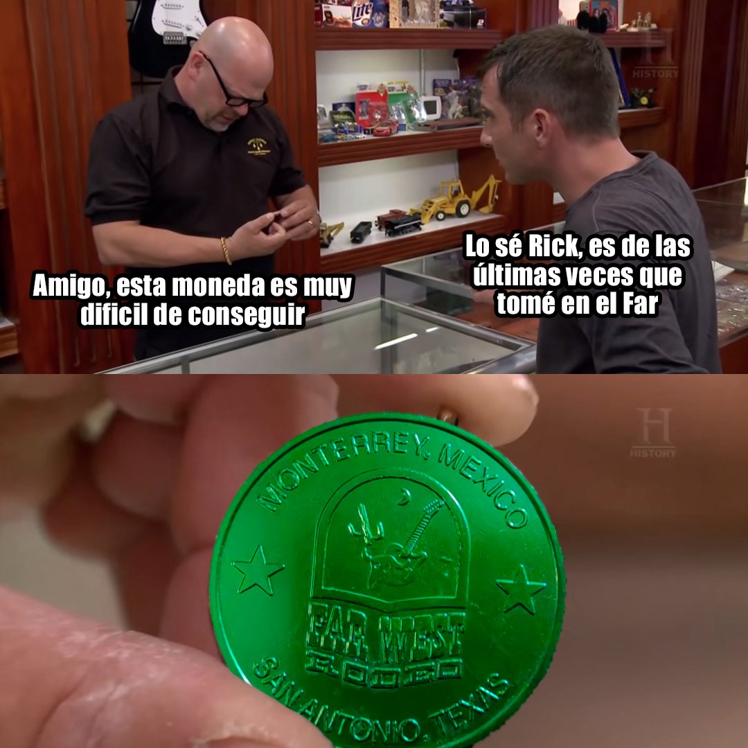 farwestrodeo's tweet photo. Rick, esa moneda es invaluable 🪙, cuantos de nosotros cambiamos la primer ficha por un tecate, y vuélvete a formar, para seguir bailando en la fila... 😄 #FarWestRodeo https://t.co/KtZDVr3ZeS