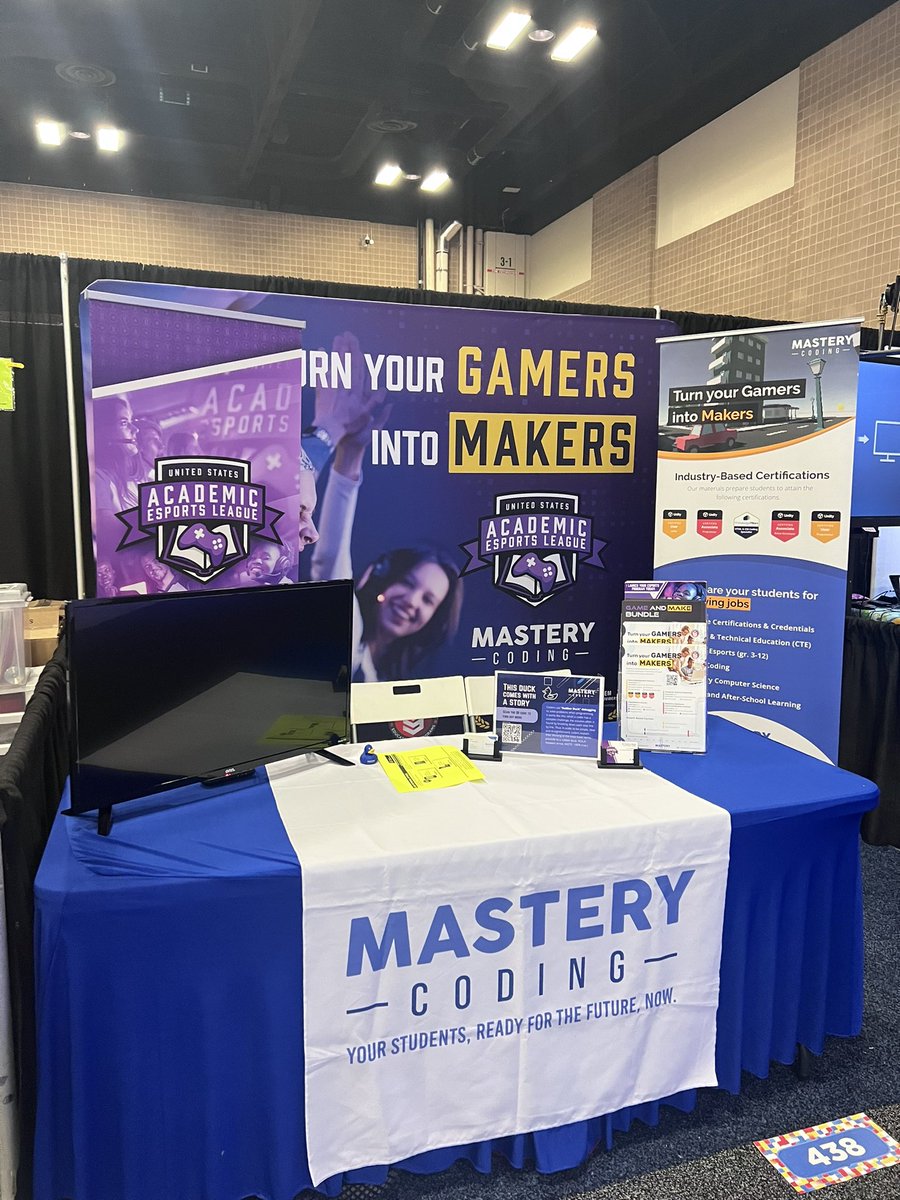 DocKatniss's tweet photo. Amazing day @tcea w my pals Anji & Sabrina! Ohโฆ andโฆ #Codietheduck! I feel so lucky to be a part of the @USAELesports & change the lives of students!! If you are here at #tcea come by and see me in the Expo! #USAEL #esports #k12 #TCEA23 #stem #cte #coding #gaming ๐ฎ๐น๏ธ https://t.co/SgrVCTBU1B