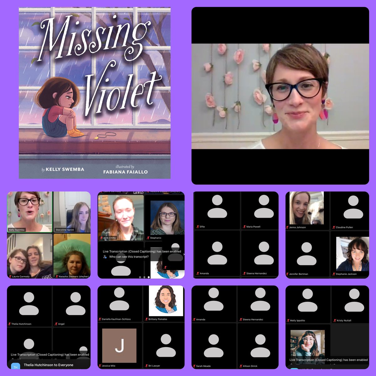 AutumnLeaflet's tweet photo. Congratulations to @KSwemba on her beautiful debut, #MissingViolet with @FFaiallo ππ
Enjoyed celebrating together for Kelly on #StorytimeSprint tonight with @RyannJones117 and @AndiChitty. β€οΈ
#kidlit #writingcommunity #bookbirthday https://t.co/Ic22MGRTeL
