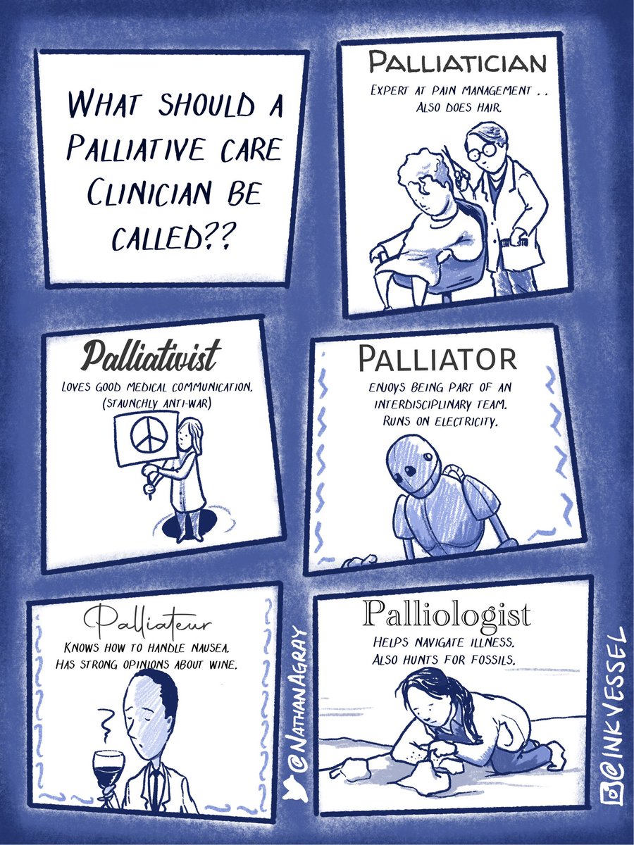 What should a #palliativecare clinician be called?? All of them feel a little awkward to say, although I definitely know a few “palliateurs.” Preferences? #hapc