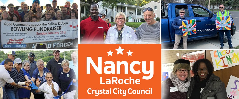 nwlaroche's tweet photo. Two unplanned and unexpected (but great) opportunities came to me in January - which means I am resigning my #CrystalMN city council seat. 27 years here, and I'm leaving with awesome memories! https://t.co/9TDQG29EOn https://t.co/tFkCc6cqFe