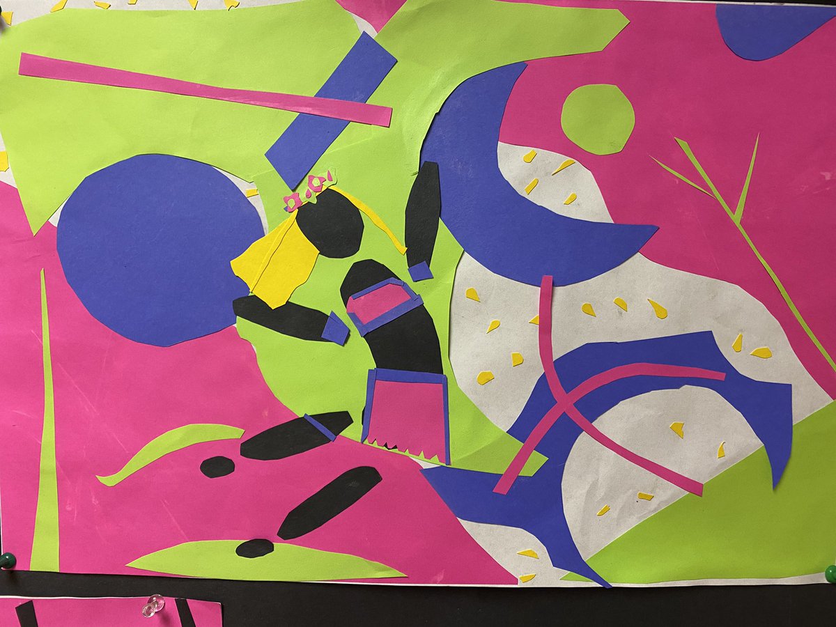 ConfederationP2's tweet photo. Matisse inspired works by division one. #movementinart #beautifulhallways #matisse @burnabyschools @BurnabyBill @KathrynYamamoto https://t.co/0ws9KH7CIa