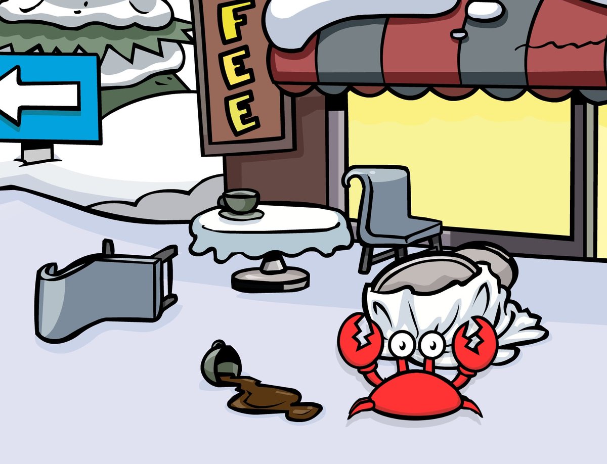 CoffeeShopBird's tweet photo. So I was closing up for my lunch break and.... uh..... who's crab is this...? https://t.co/wOjtQHsTtP