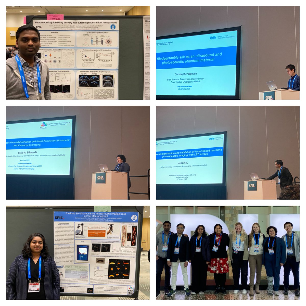 valli_mallidi's tweet photo. Amazing meeting peers, mentors and colleagues  @PhotonicsWest! Lots of +ve feedback for iBIT  Talks! #ProudPI moments and Great Job Deeksha, Marvin, Chris, Avijit and @SkyeEdwards on your talks in #Photoacoustics @allisonsweeney_ @BrookeBednarke  @Tufts_BEaChES @TuftsEngineer https://t.co/m5czeNeeGM