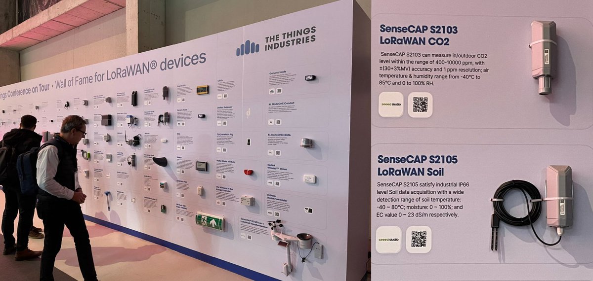 #IOTSWC23 IoT Solution World Congress is taking place in Barcelona from 31 January to 2 February 2023. If you are at the event, do not forget to find @seeedstudio #SenseCAP #LoRaWAN Devices featured at the Wall of Fame by @thethingsntwrk! #TTC #IoT #TheThingsIndustries