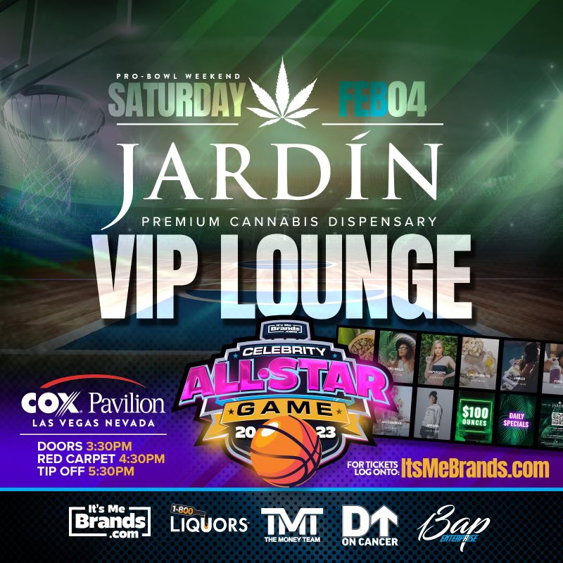 Jardin_LasVegas's tweet photo. It’s Going Down ProBowl Weekend… Saturday, February 4th 2023 🙌
The All-Star ⭐️ Celebrity Basketball Game at @coxpavilion @unlv
🚨Halftime W/ @daveeast
Visit https://t.co/oogPUVP87U
#LasVegas #Vegas #ProBowl #Jardin #JardinLasVegas #ProBowlWeekend #UNLV https://t.co/yHkEetloUr