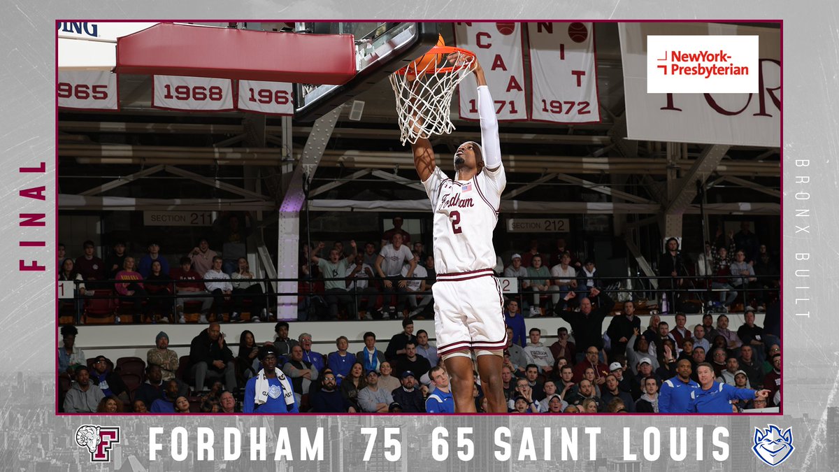 Fordham Basketball (@fordhammbb) on Twitter photo THE RAMS ARE FOR REAL‼️
Fordham holds Saint Louis to one field goal over the final seven minutes of the game for its fifth straight <a href="/A10MBB/">Atlantic 10 MBB</a> win THE RAMS ARE FOR REAL‼️
Fordham holds Saint Louis to one field goal over the final seven minutes of the game for its fifth straight <a href="/A10MBB/">Atlantic 10 MBB</a> win