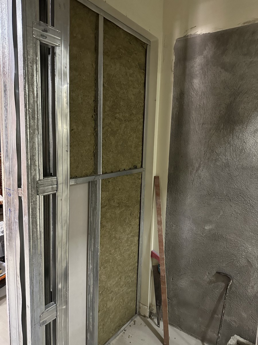 Rockwool time!!😍 Studio's coming together! Thank you, Lord!