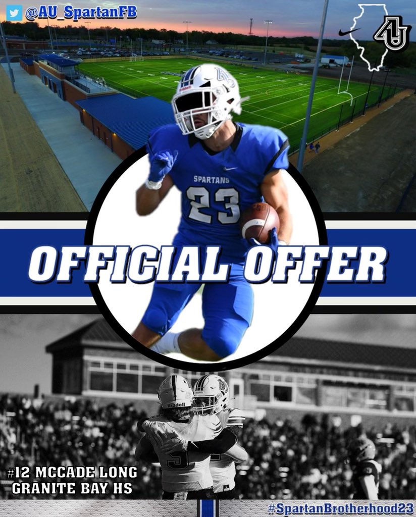 McCade Long (@longmccade) on Twitter photo Excited to announce I have received an offer from Aurora University! Thank you coach <a href="/DonBeebeNFL/">Don Beebe</a> ! <a href="/CoachSheppard47/">Troy Sheppard</a> <a href="/SacBee_JoeD/">Joe Davidson</a> <a href="/PrepRedzoneCA/">Prep Redzone California</a> <a href="/CoachTTMP/">5 ⭐ Coach T Dubb TMP 🏁 🐐</a> <a href="/PGregorian/">Paul Gregorian</a> <a href="/thompsonsctg/">BT THOMPSON</a> <a href="/pjhickey/">Phil Hickey Football</a> <a href="/CoachButler25/">Coach Winston Butler</a> <a href="/BrandonHuffman/">Brandon Huffman</a> Excited to announce I have received an offer from Aurora University! Thank you coach <a href="/DonBeebeNFL/">Don Beebe</a> ! <a href="/CoachSheppard47/">Troy Sheppard</a> <a href="/SacBee_JoeD/">Joe Davidson</a> <a href="/PrepRedzoneCA/">Prep Redzone California</a> <a href="/CoachTTMP/">5 ⭐ Coach T Dubb TMP 🏁 🐐</a> <a href="/PGregorian/">Paul Gregorian</a> <a href="/thompsonsctg/">BT THOMPSON</a> <a href="/pjhickey/">Phil Hickey Football</a> <a href="/CoachButler25/">Coach Winston Butler</a> <a href="/BrandonHuffman/">Brandon Huffman</a>