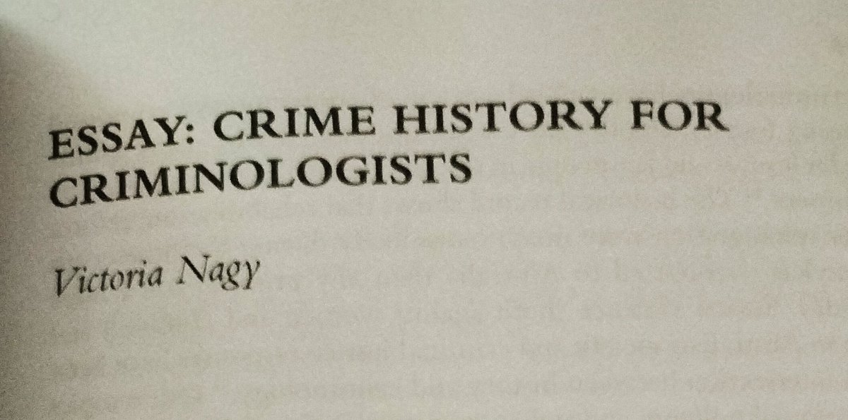 One of the chapters of 'A History of Crime' by Nancy Cushing I read this morning.

As a student of both history and criminology, I can definitely see the value that both disciplines can give to each other.
#History #HistoryofCrime #criminology #crime #OzHist