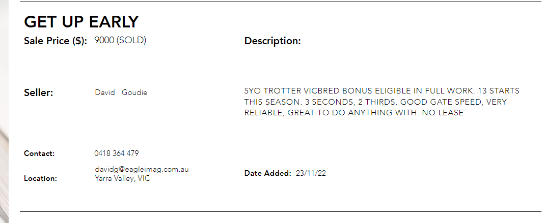 ***** SOLD ***** Thanks to David for advertising with us