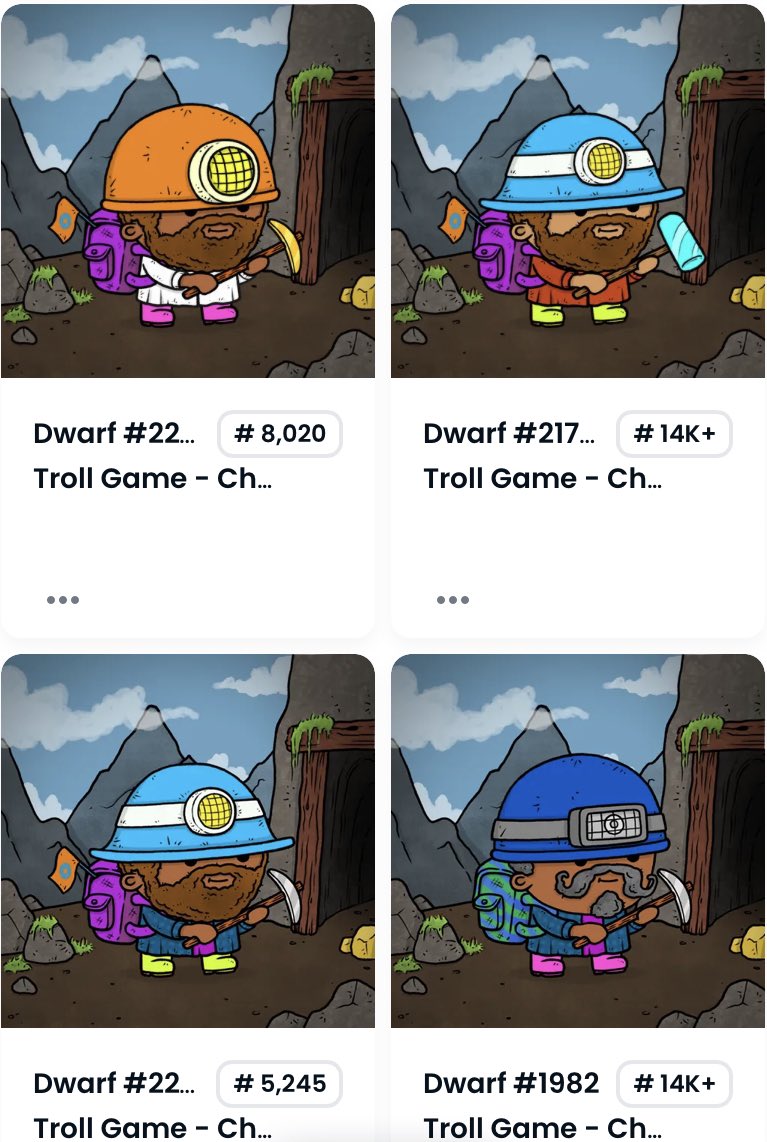 GizmoMoku's tweet photo. 🚨24hr till winner is picked🚨

@TrollGameNFT Starter Kit :

•10 Dwarfs equipped and ready for the mines

• 1K $Beryl (to cover mine entry fee)

To Enter:

•Follow me
•Retweet
•Comment 

If you do all 3 you your name is added to the giveaway raffle 3 times 🤩 https://t.co/VOtkgvW16o