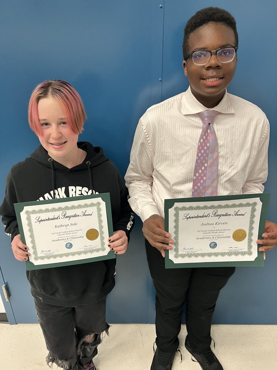 At tonight’s Superintendent Awards, we honored Kathryn &amp; Joshua for outstanding academics &amp; citizenship…keep up the great work Lions, can’t wait to see who we honor next! #ROAR #YouAreAwesome