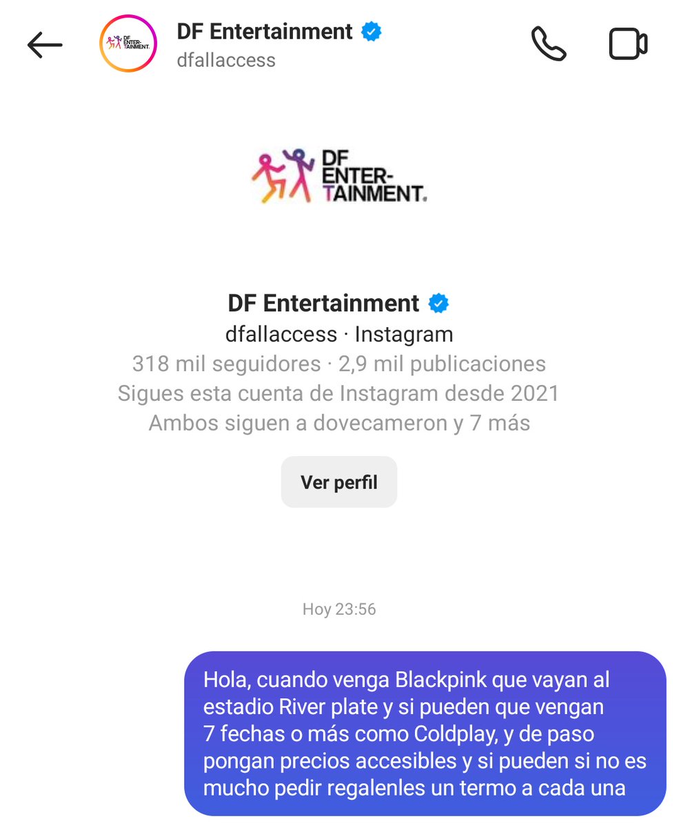 bloodblackpink's tweet photo. Listo chicos, ya arregle para q vengan las pinks 🤩🤙

#BLACKPINKComeToArgentina https://t.co/NRn9Gq6S2M