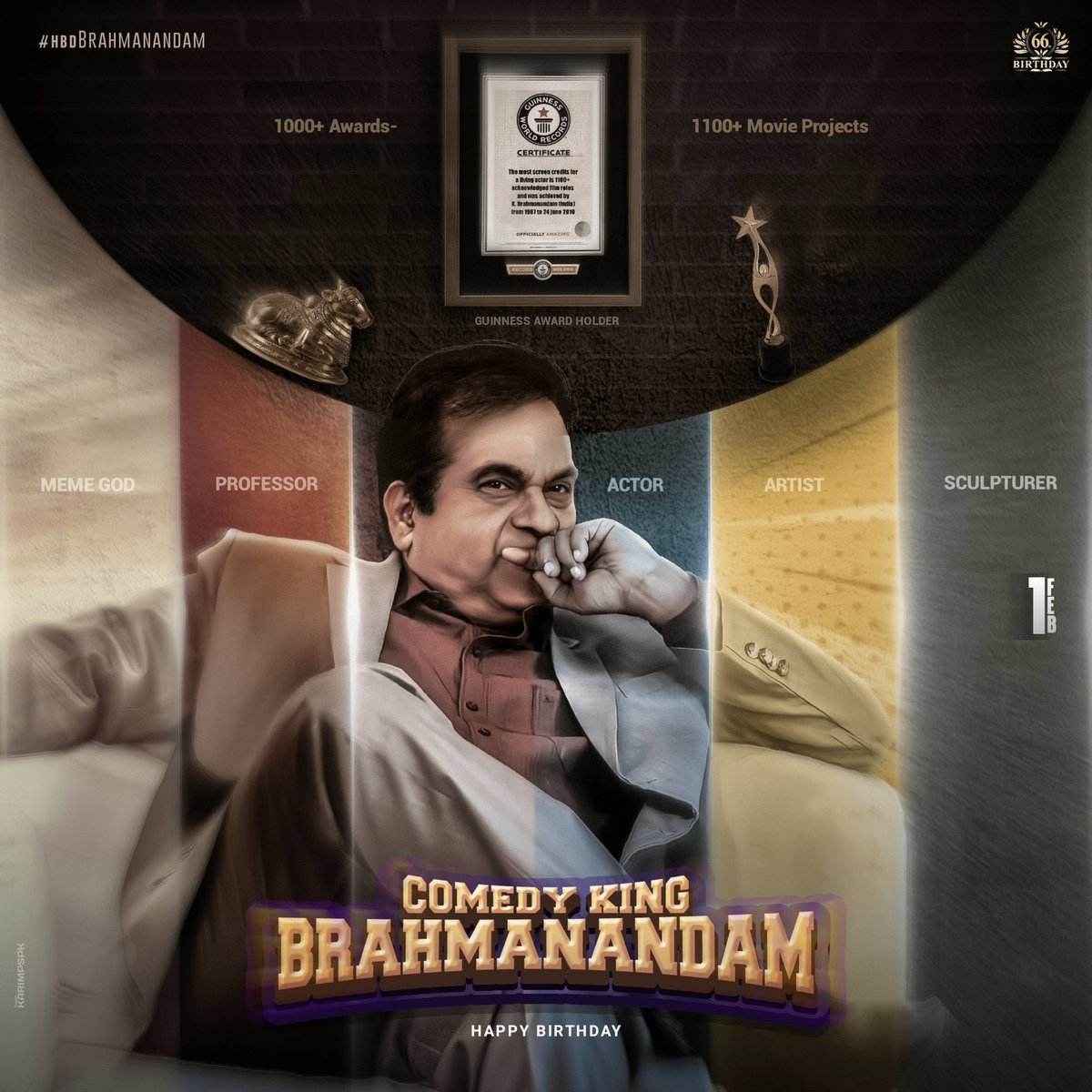 JSPVarahiYatra's tweet photo. Wishing the evergreen Actor, our very own Haasya Brahma #Brahmanandam garu a Happiest Birthday 💐

Wish you lots of happiness and good health always 😇 #HBDBrahmanandam https://t.co/GnhelbbkUS