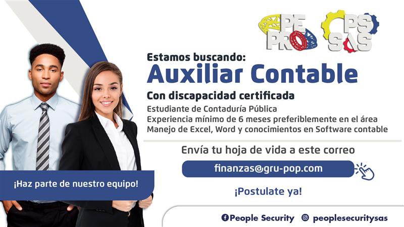 psecuritysas's tweet image. #TrabajoSiHay #auxiliarcontable #trabajobogota