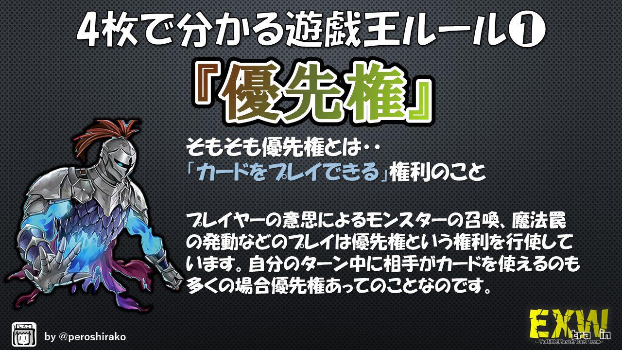 EXW】EXTRAWIN［公式］ on X: ⚔チーム EXWのデュエルTIPS⚔ ルール編① 今回は遊戯王の基本ルール 『優先権』  を4枚の画像で解説します❗️ by @peroshirako ⬇️他のTIPSはこちら EXW_TIPS 遊戯王マスターデュエル  t.co3GFzIbEwXf  X