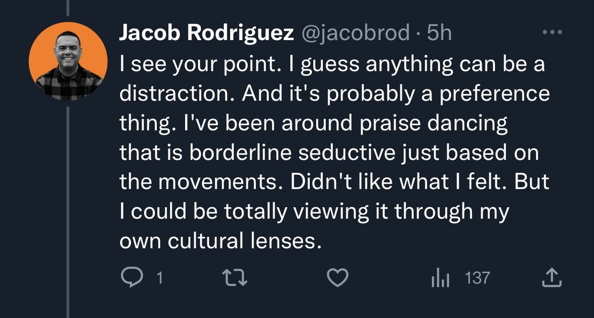 iStephanieR's tweet photo. @jacobrod And they’re entitled to their praise. Regardless of your comfort. Walk out during the performance, since you “you don’t like how it felt”. https://t.co/5c4qhfnHsg