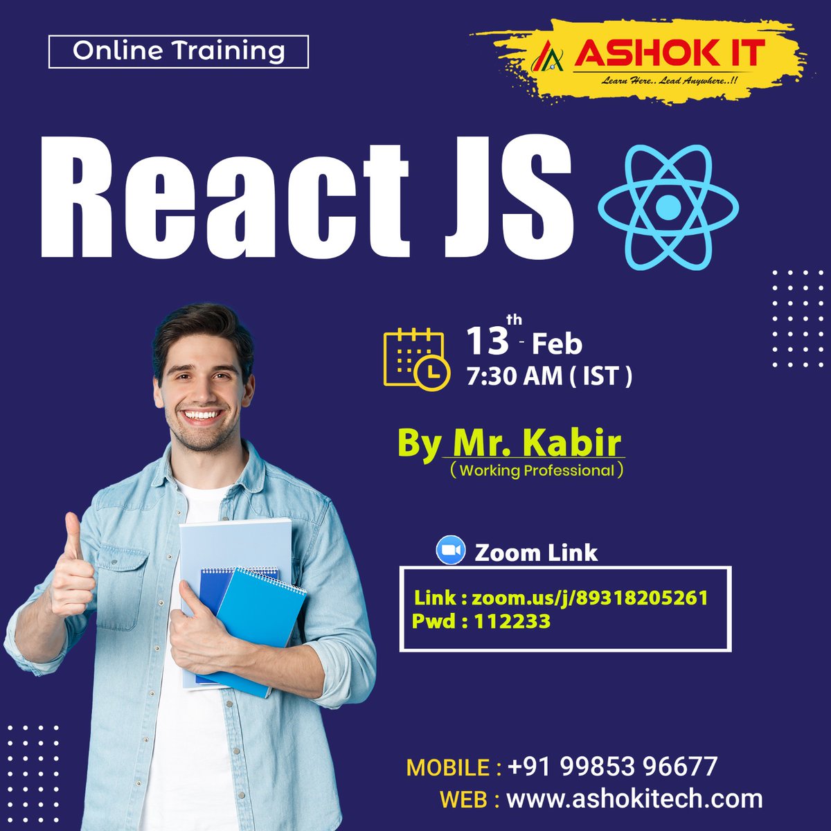 ashokitschool's tweet image. ๐ React JS ๐
โ๏ธ Enroll Now : bit.ly/3ErmRiz
๐ Free Demo On 13th-Feb @ 7:30 AM IST
๐ Visit : ashokitech.com
CALL NOW: +919985396677
#Reactjsonlinecourse #Reactonlinecourse #reactjscertification #reactjsonlinetraininginameerpet #reactjsonlinetraininghyderabad