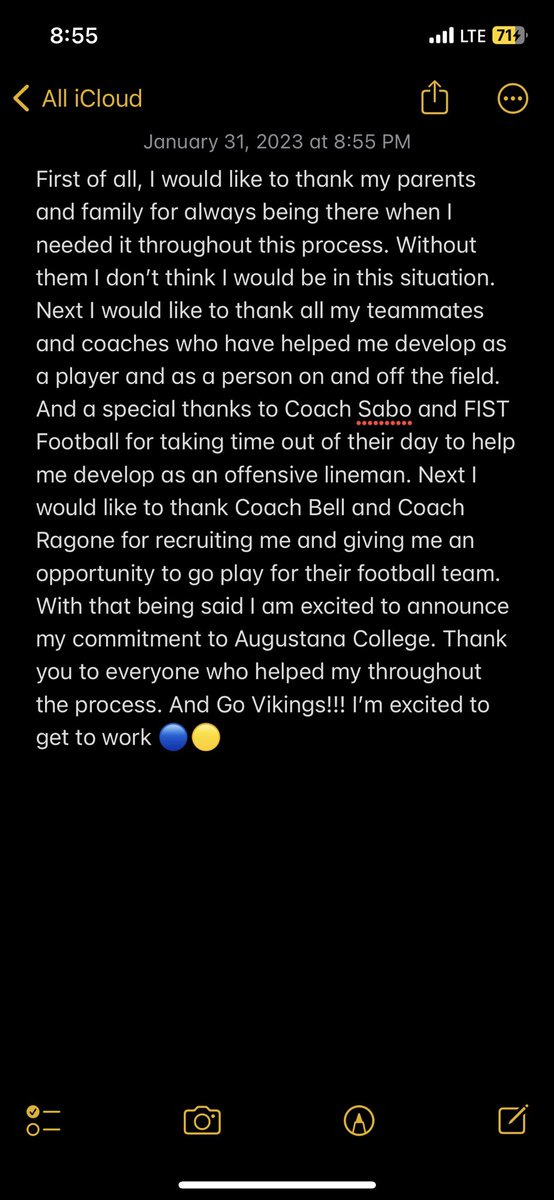 EPalfenier's tweet photo. 100% Committed!! Thankful for everyone that helped along the way. @CoachLeBlanc1 @coach_schmitty @OEHSfootball @CoachSaboFIST @FISTFootball @thelineshowcase @AugieILfootball @Coach19Bell @Coachragone @EDGYTIM @CoachMaloney14 @FBCoach_Jones https://t.co/4ntWHYoVdz