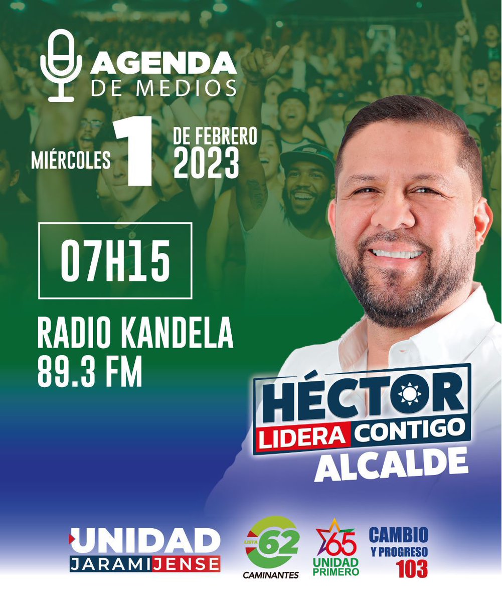 HEGASS's tweet photo. #EnMedios 📌

Mañana, miércoles 1 de febrero, 🗓estaremos por la señal de Radio Kandela, 📻 desde las 7:15. ⏰ Sintonízanos. 💪🤩 https://t.co/rR9hsHIXMg