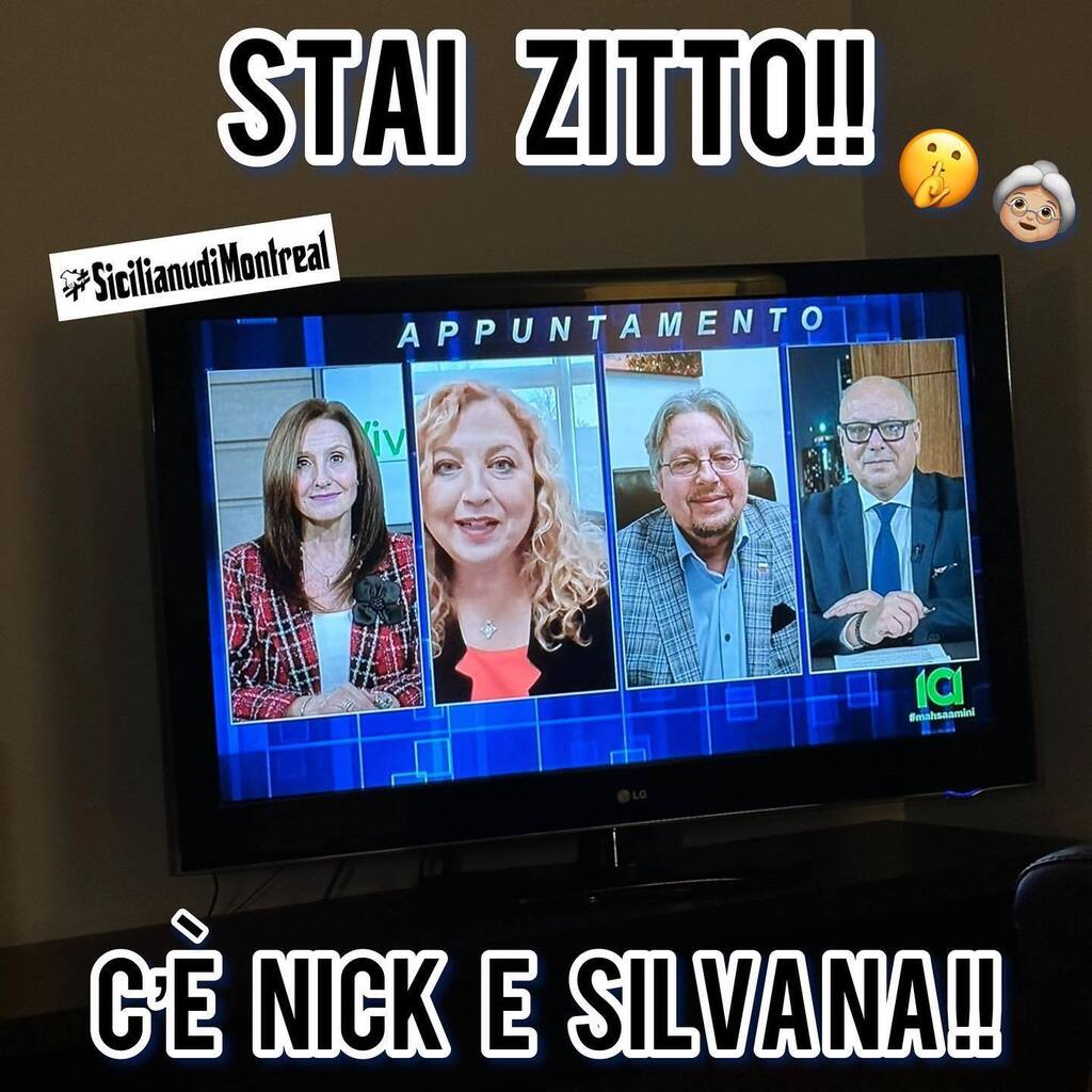 sicilianudimtl's tweet photo. Shhh! Nonna’s show is on! 🤫🤨🤌🏼👵🏼🇮🇹📺🎙️🤣 @appuntamento.nickandsilvana @icitelevision #appuntamento #nickesilvana #icitelevision #appuntamentoconnickesilvana #nonna #nonnasshow #zitto #staizitto #zittuti #programma #televisione #chiuitisaucca #staiutaliannulatelevisio #ital… https://t.co/3eV4WnfOLK