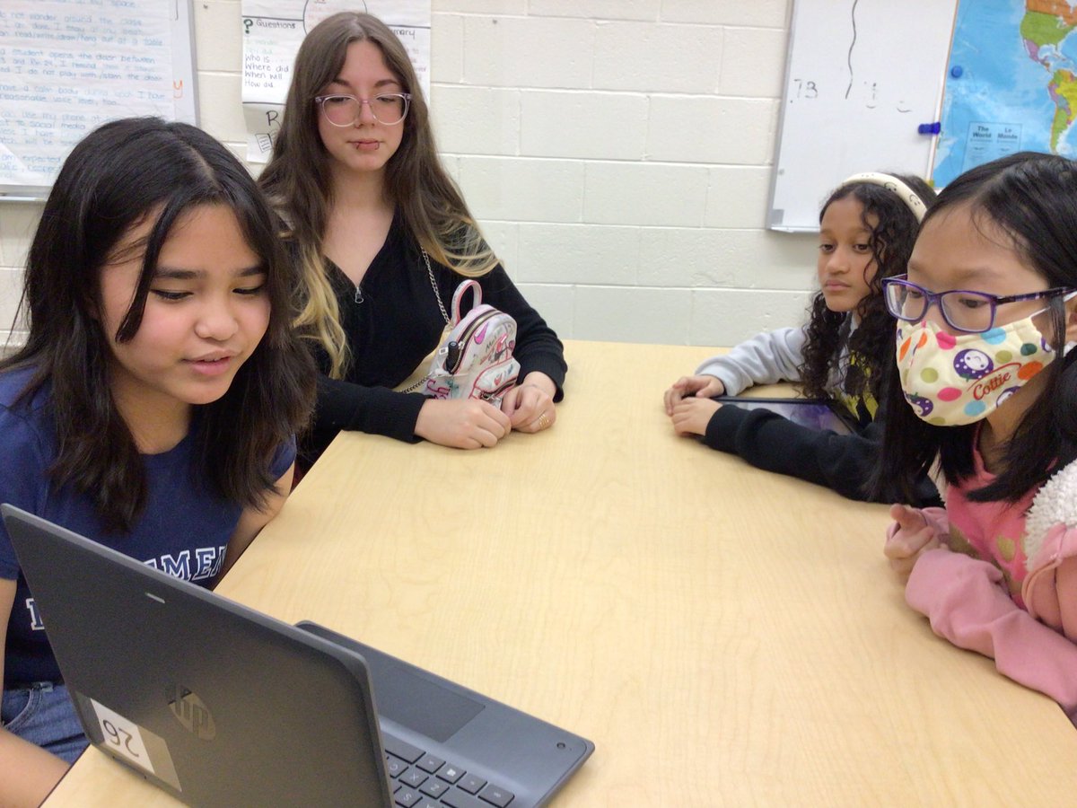 esmp_RETSD's tweet photo. Students from 7A shared their Climate Zone projects with Ms. Kuran's Gr 5 class. The Gr 7's were excited to share info about the average temperature and precipitation within their chosen climate zone, and how this affects the vegetation and animals within the region.@RETSDschools https://t.co/NkFzziQV39