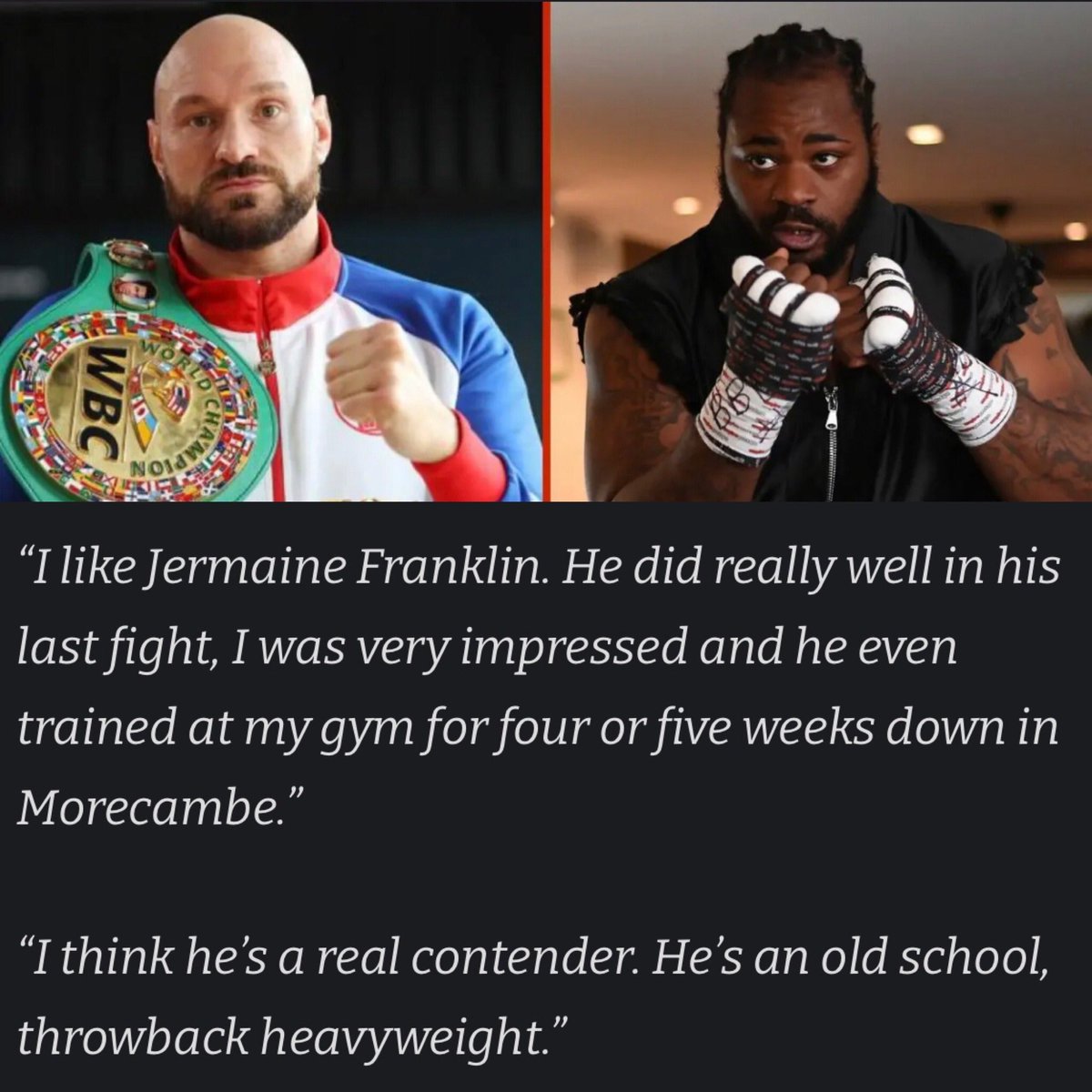 JermaineFrankl6's tweet photo. Much love to @tysonfury we will meet in the ring down the road.
April 1st the world will see an even better Jermaine Franklin Jr. #timetoshocktheworld #thepeoplechamp @nxtlevelcollective https://t.co/0RIFk8wTbj