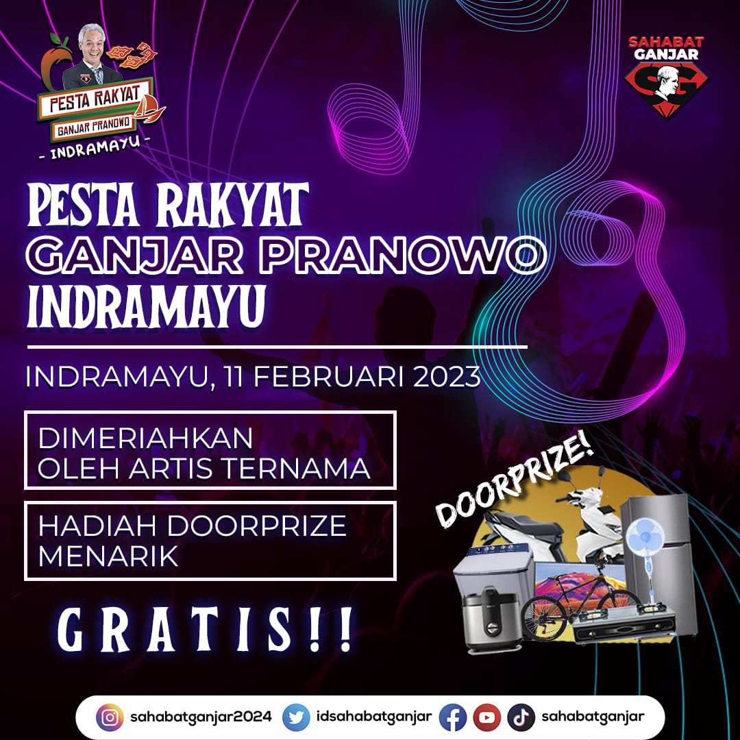 Nikiria111's tweet photo. Duuhh pesta rakyat ganjar pranowo hadir lagi nihh.  Yuk kita saksikan sama2 jgn smpe gak yaa 
    #GanjarPranowoIndramayu https://t.co/lycr9ZTSno