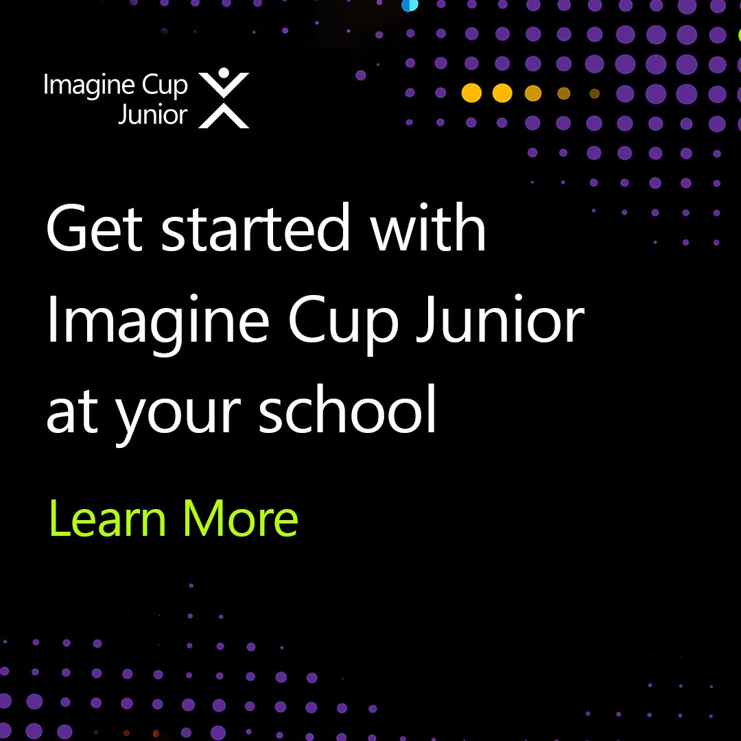 MSEduANZ's tweet photo. Get your students involved in Imagine Cup Junior! Download free Australian &amp; NZ teaching resources, learn about #AI, and take their ideas to the world. 💡🌏

Get started 👉 https://t.co/quufboKdXk
 
#MicrosotEDU