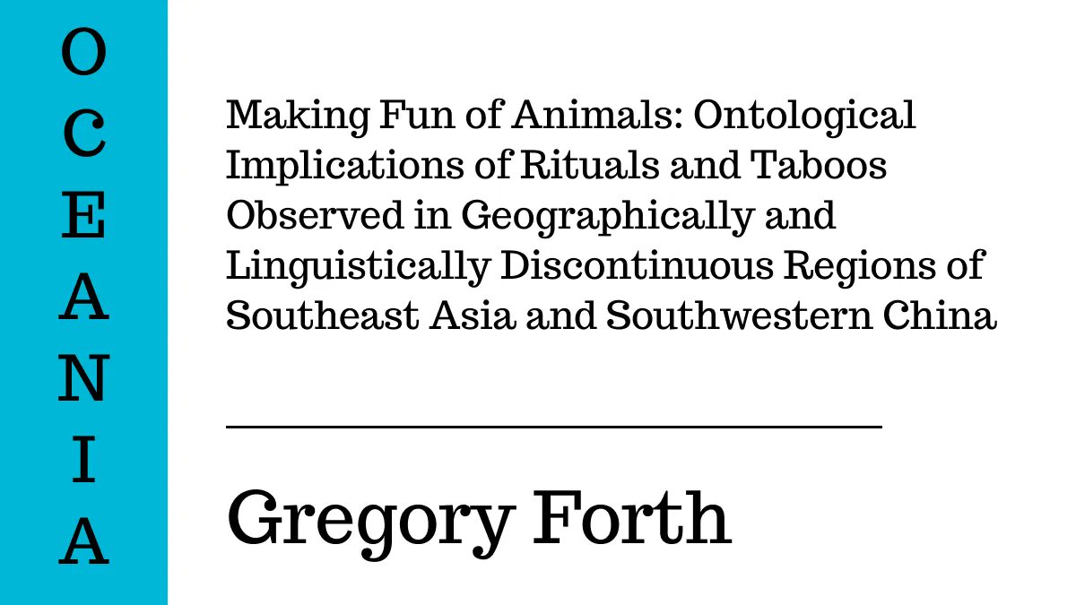 The ‘thunder complex’ is found among linguistically and culturally diverse populations in the Philippines, Indonesia, and peninsular Malaysia and suggests a common ontology in human-animal relations. More in our latest issue: bit.ly/v92i3Forth