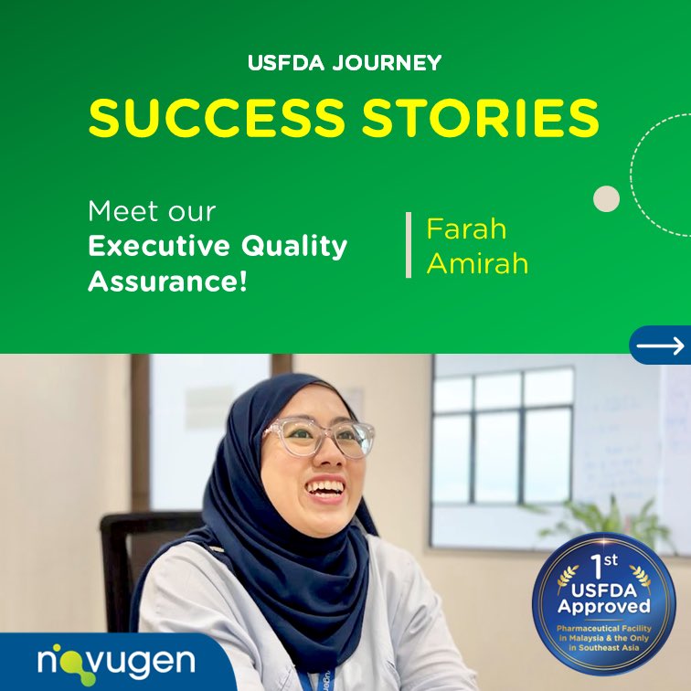 novugenpharma's tweet photo. “I believe that teamwork is key in many successes. During my USFDA Approval journey, I had first-hand experiences that have shown me the true value of teamwork in Novugen.”
Read more about Farah Amirah
#SuccessStory #USFDAJourney #Development #Future #Novugen https://t.co/A1R5OTpGgY