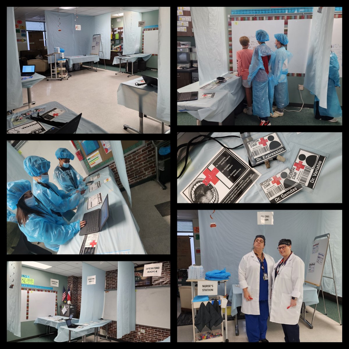 W_W_Richardson's tweet photo. 6th grade math students became doctors today, showing off their expertise by performing operations, Order of Operations that is! #BringingOutTheI #Innovative #Intentional #Inspired #FosterStudentsLearning @BearBranchInt @jessicashore5 @LemenDeana https://t.co/BeHAXE45bm