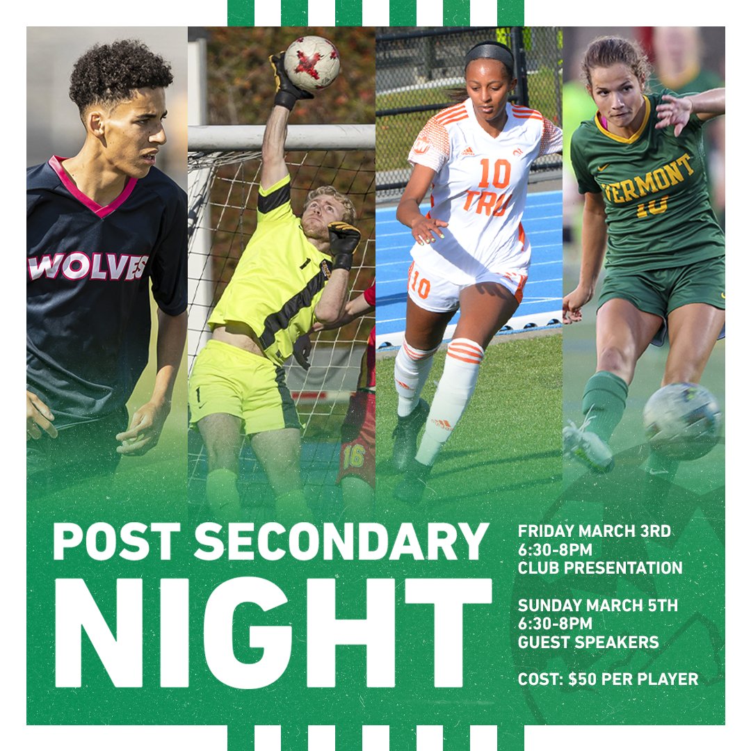 FoothillsSoccer's tweet photo. Our Post-Secondary Information Night on March 3 & 5, 2023, is a must-attend for all players looking to explore their future education options. Meet reps from top institutions & make informed decisions!
Register today at: https://t.co/lQaEyVcISY
#FoothillsPathway #WhosNext https://t.co/ItwluRcDea