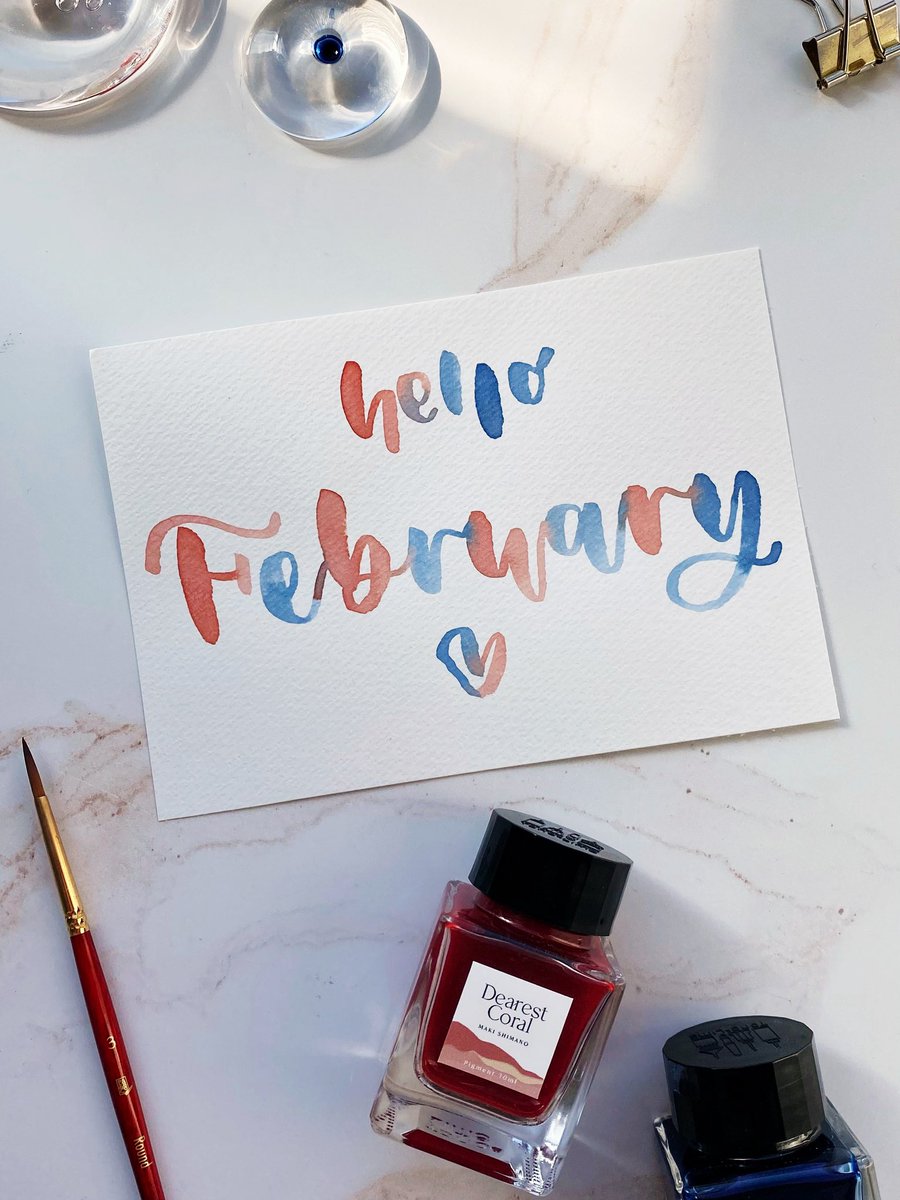 yucocase's tweet photo. ハローFebruary! かわいいまきさんのインク☺️💖💙２月、がんばる！ https://t.co/lDBaucGrkK