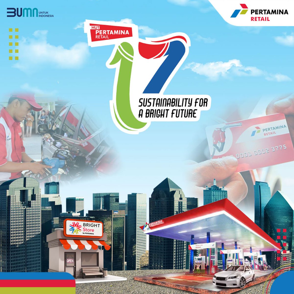 17 Tahun hadir dan berkomitmen untuk terus melayani dan mendistribusikan energi hingga ke pelosok negeri.

Kami akan terus berkontribusi bagi negeri dan tetap berinovasi.

Pertamina Retail, Satukan Energi Melayani Negeri (Sinergi)

#pertaminaretail
#HUTPTPR17
#PTPRSustainability