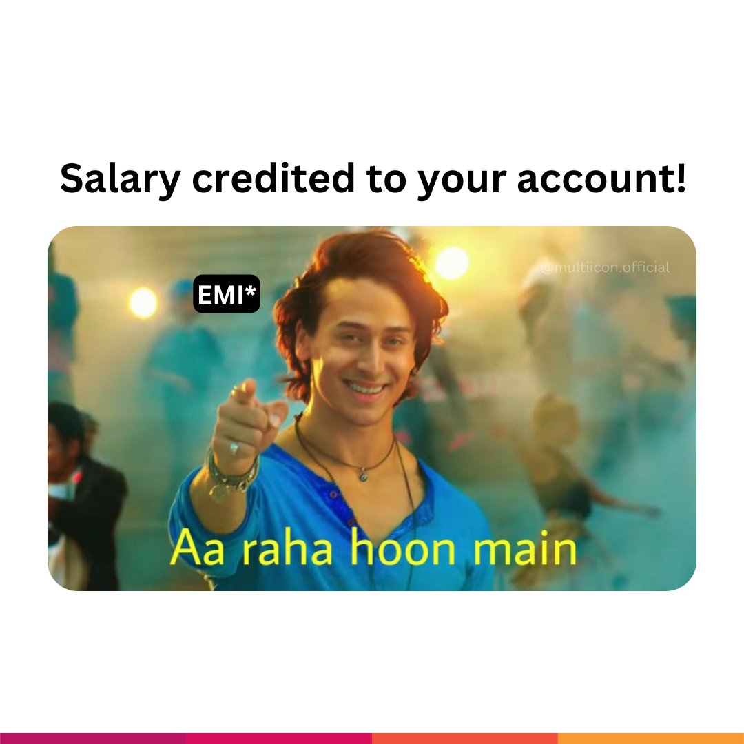 multiicon_in's tweet photo. EMI: Swagat nahi karoge hamara!😜
.
.
.
#multiicon #salary #EMI #tigershroff #officememe #officememes #workmemes #officehumor #memes #workmeme #workhumor #workproblems #officelife #office #workfromhome #worksucks #corporatememes #officework #michaelscott #memesdaily #work #life https://t.co/TcSn7fiwu1