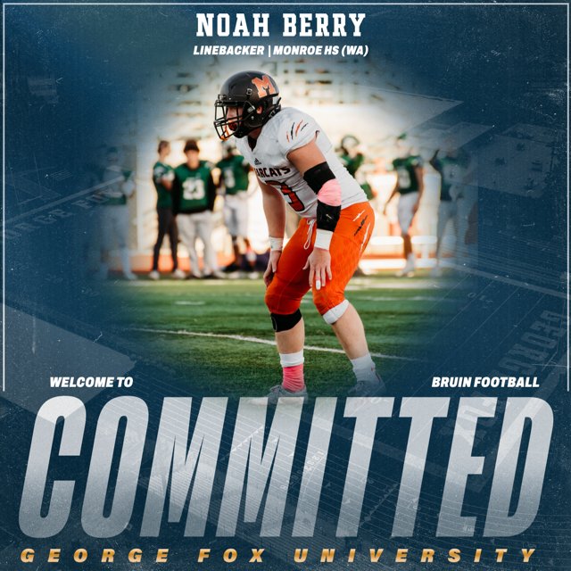 I am honored to announce I will further my career and play football at George Fox University. Thank you Bruins for the opportunity. <a href="/georgefox/">George Fox University</a>