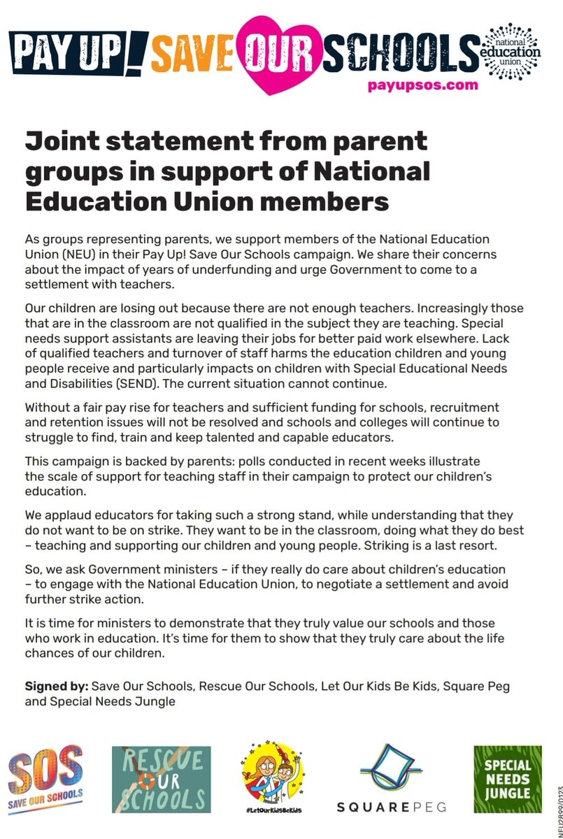 Thank you <a href="/SaveSchoolsUK/">Save Our Schools UK</a> <a href="/RescueSchools/">Rescue Our Schools</a> <a href="/LKBKParents/">LKBK / PCM</a> <a href="/teamsquarepeg/">Square Peg</a> <a href="/SpcialNdsJungle/">Special Needs Jungle</a>