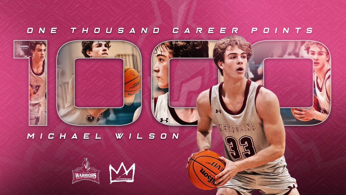 MetrolinaMBB's tweet photo. Congratulations to senior Michael Wilson Jr. @24michaelwilson for scoring his 1,000th career varsity point tonight.  He joins Eli Clark @ItsEli0 this season and a short list of other outstanding student-athletes reaching this accomplishment in Metrolina Christian history. https://t.co/23c3I6CgRq