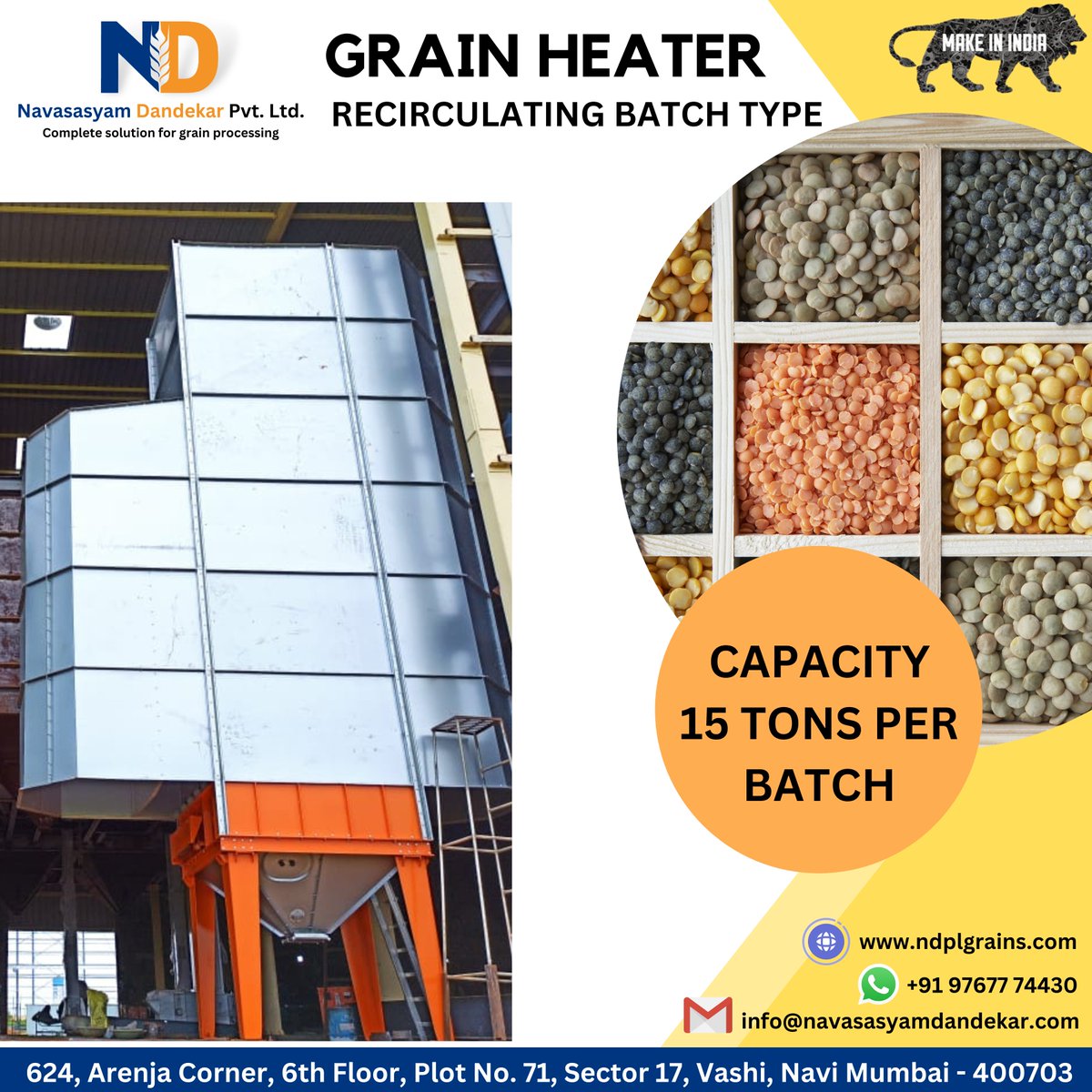 Ndplgrains's tweet photo. for enquiry contact us
Whatsapp: +91 97677 74430
Email: info@navasasyamdandekar.com
#navasasyamdandekar #grainheater #classifier #destoner #pulsesprocessing #cleaning #postharvesting #makeinindia #deskinner #daldryer #dalmilling https://t.co/6AUA0RzsLl