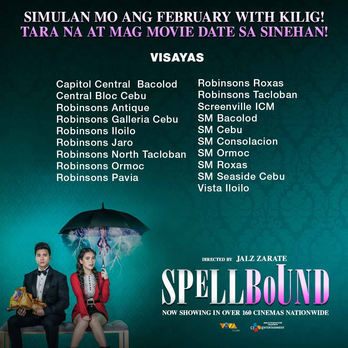 VivaArtists_'s tweet photo. Simulan ang February with kilig!
Tara na at mag movie date sa sinehan!

SPELLBOUND is now showing in over 160 cinemas nationwide! #Spellbound #BelaPadilla #MarcoGumabao https://t.co/1yShrBLx8A