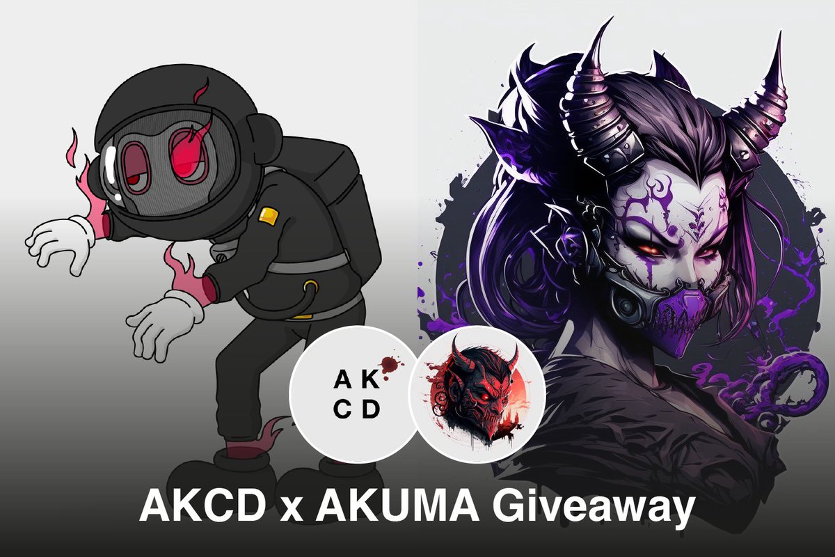 akidcalleddead's tweet photo. 🎁AKCD X AKUMA Giveaway
 
🏆5 X WL
 
✅Complete Alphabot Task 
https://t.co/pPtiYvdHnA
1️⃣Follow 
@TheAkumaNFT 
@akidcalleddead
2️⃣Like + RT 
3️⃣Join Discord
https://t.co/0R5yZjvUTy

#NFT #NFTGiveaway #Giveaway #NFTCollection #NFTCommuntiy #AKCD https://t.co/cWbwkq3CBX